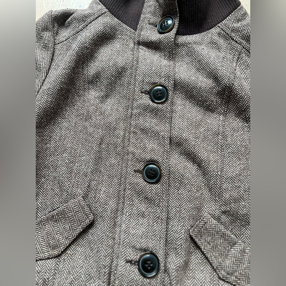 Delias Wool Ronnie Herring Brown Bomber Jacket NWT! dELiA*S - Picture 10 of 12